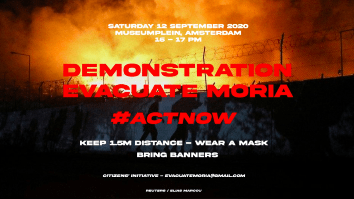 UvA-studenten organiseren protest voor Moria op Museumplein